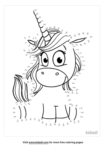 Free Unicorn Medium 1-50 Dot to Dot Printables For Kids | Kidadl