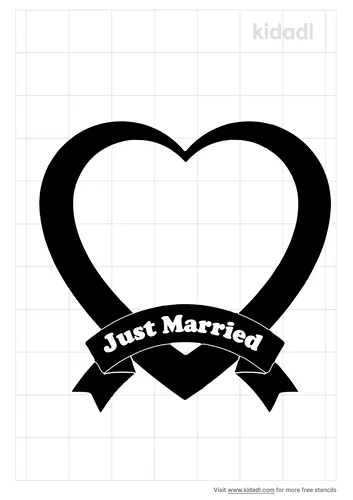 just-married-heart-stencil