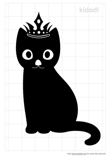 kitty-with-crown-stencil
