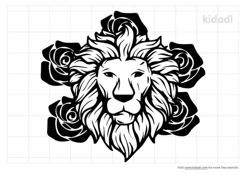 lion-and-rose-stencil