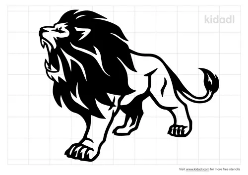 lion-roaring-stencil