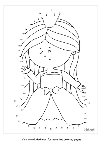 Free Princess Medium 1 50 Dot To Dot Printables For Kids Kidadl