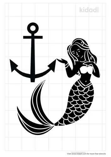 mermaid-and-anchor-stencil