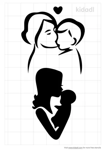 mommy-kisses-cartoon-stencil