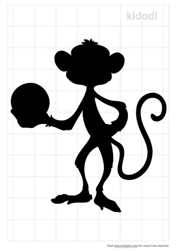 monkey-holding-ball-stencil