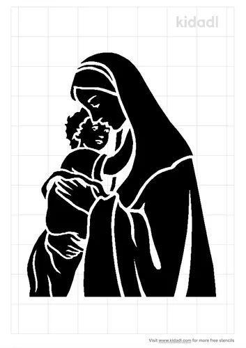 mother-mary-and-jesus-stencil