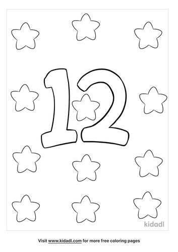 Number 12 Coloring Pages | Free Numbers Coloring Pages | Kidadl