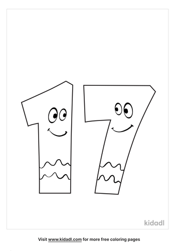 Number 17 Coloring Pages Free Numbers Coloring Pages Kidadl