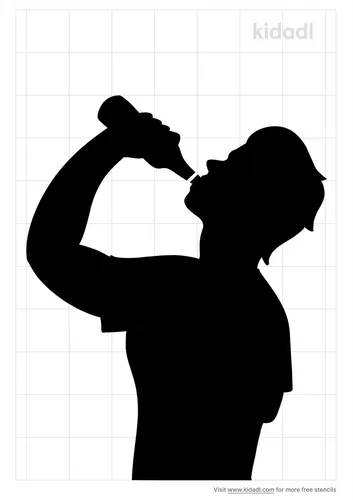 person-drinking-beer-stencil