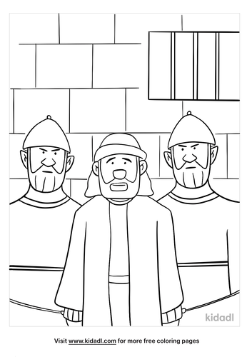 Peter In Jail Coloring Pages | Free Bible Coloring Pages | Kidadl