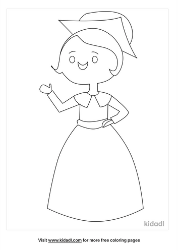 Pilgrim Girl Coloring Pages Free People Coloring Pages Kidadl