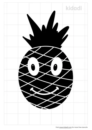 pinapple-with-cute-face-stencil