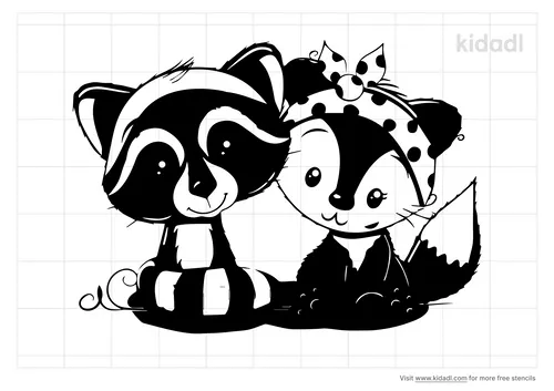 raccoon-and-fox-stencil
