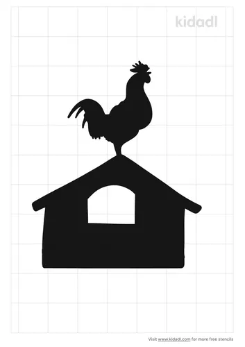 rooster-crowing-stencil