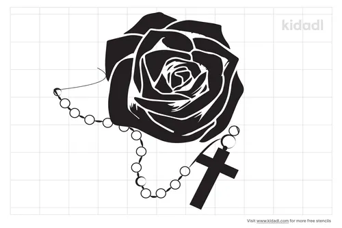 rose-with-rosary-stencil