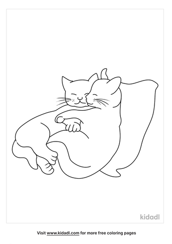 Sleeping Kitten Coloring Pages | Free Animals Coloring Pages | Kidadl