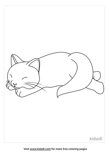 Sleeping Kitten Coloring Pages | Free Animals Coloring Pages | Kidadl