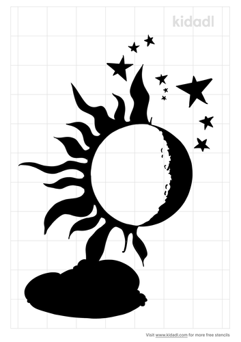 gemini sun and moon stencils free printable space stencils kidadl