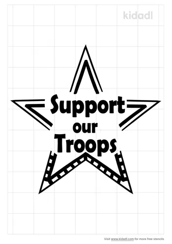 support-the-troops-stencil