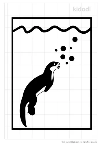 swimming-otter-stencil