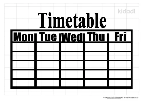 time-table-stencil