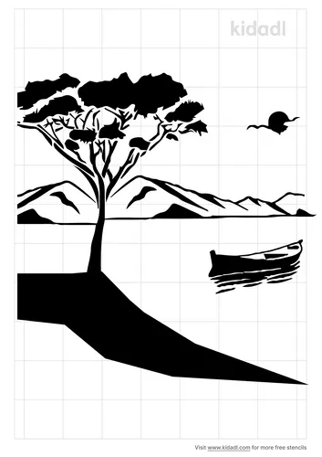 trees-on-lake-stencil