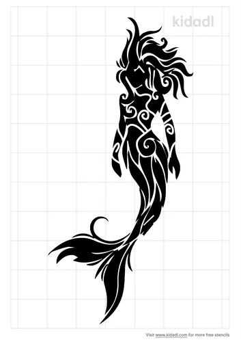 tribal-mermaid-stencil