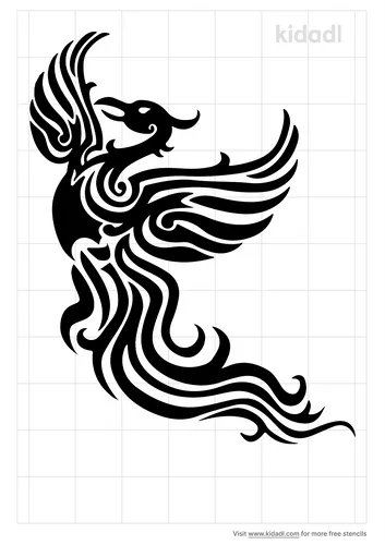tribal-phoenix-stencil