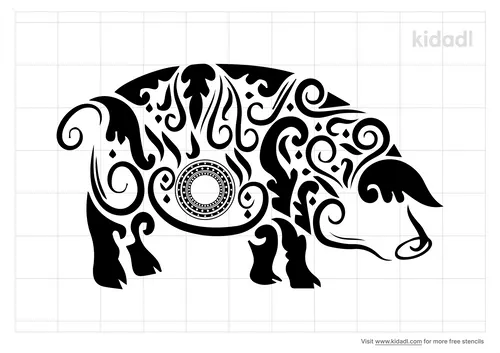 tribal-pig-stencil