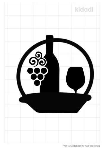 wine-bottle-and-glasses-in-a-basket-stencil