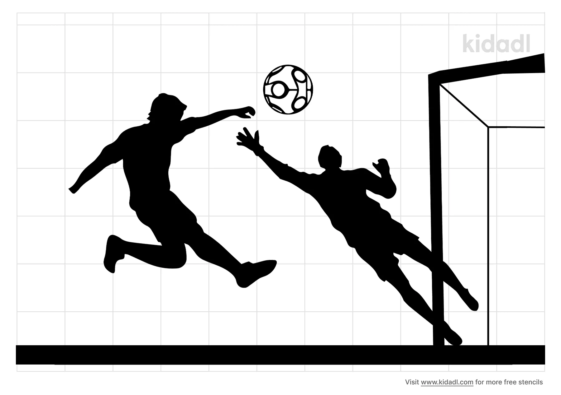 soccer field clipart black and white