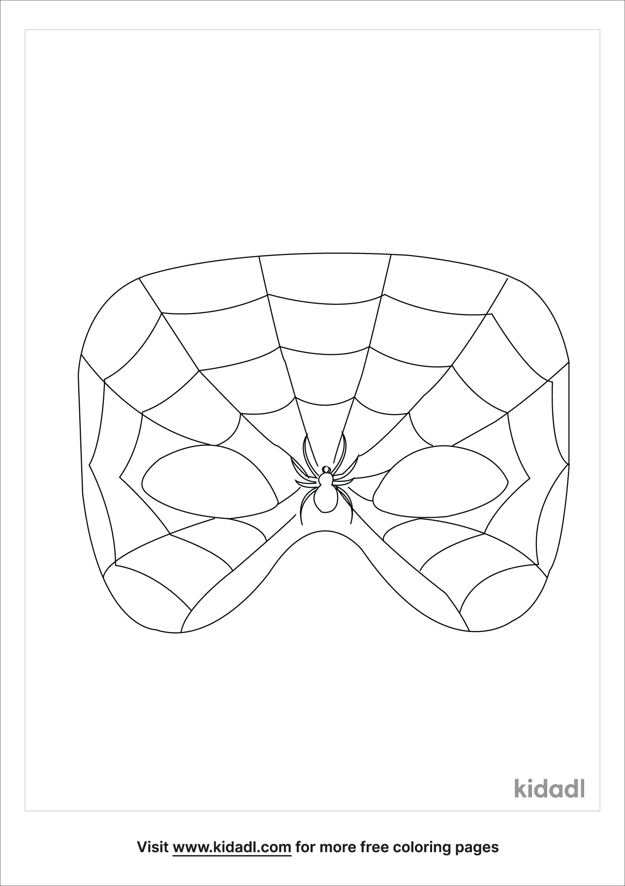 Free Spider Web Mask Coloring Page | Coloring Page Printables | Kidadl