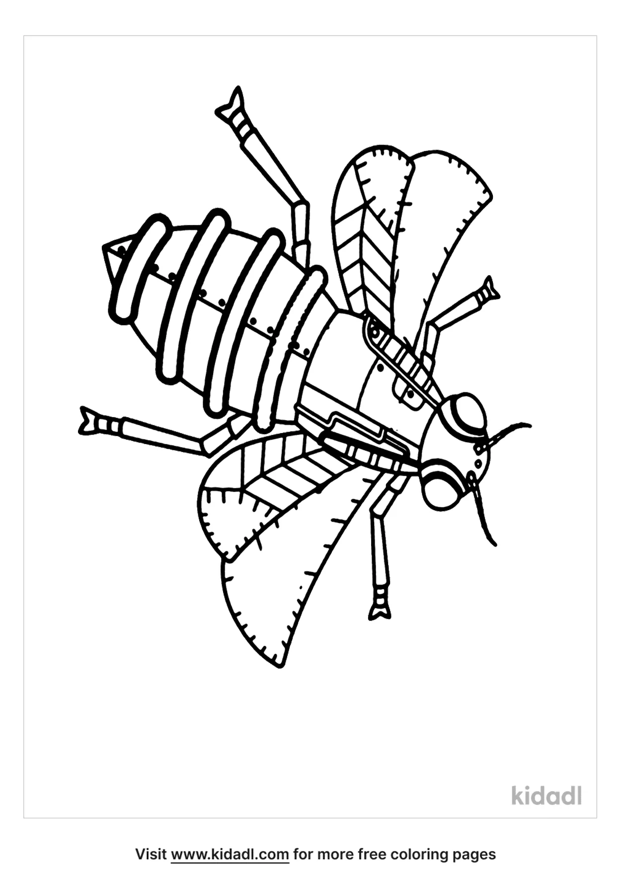 Steampunk Bee Coloring Page