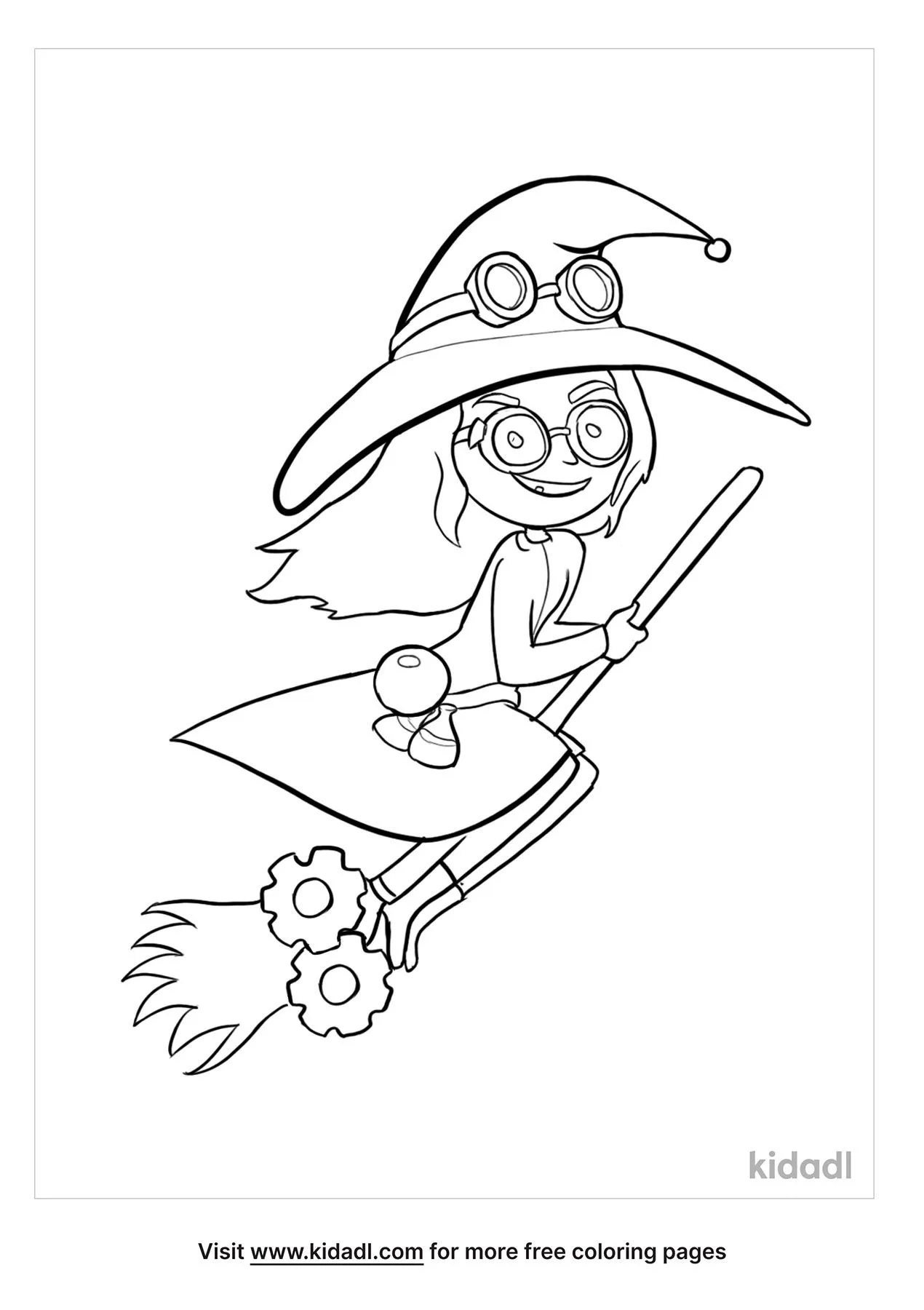 Steampunk Witch Coloring Page
