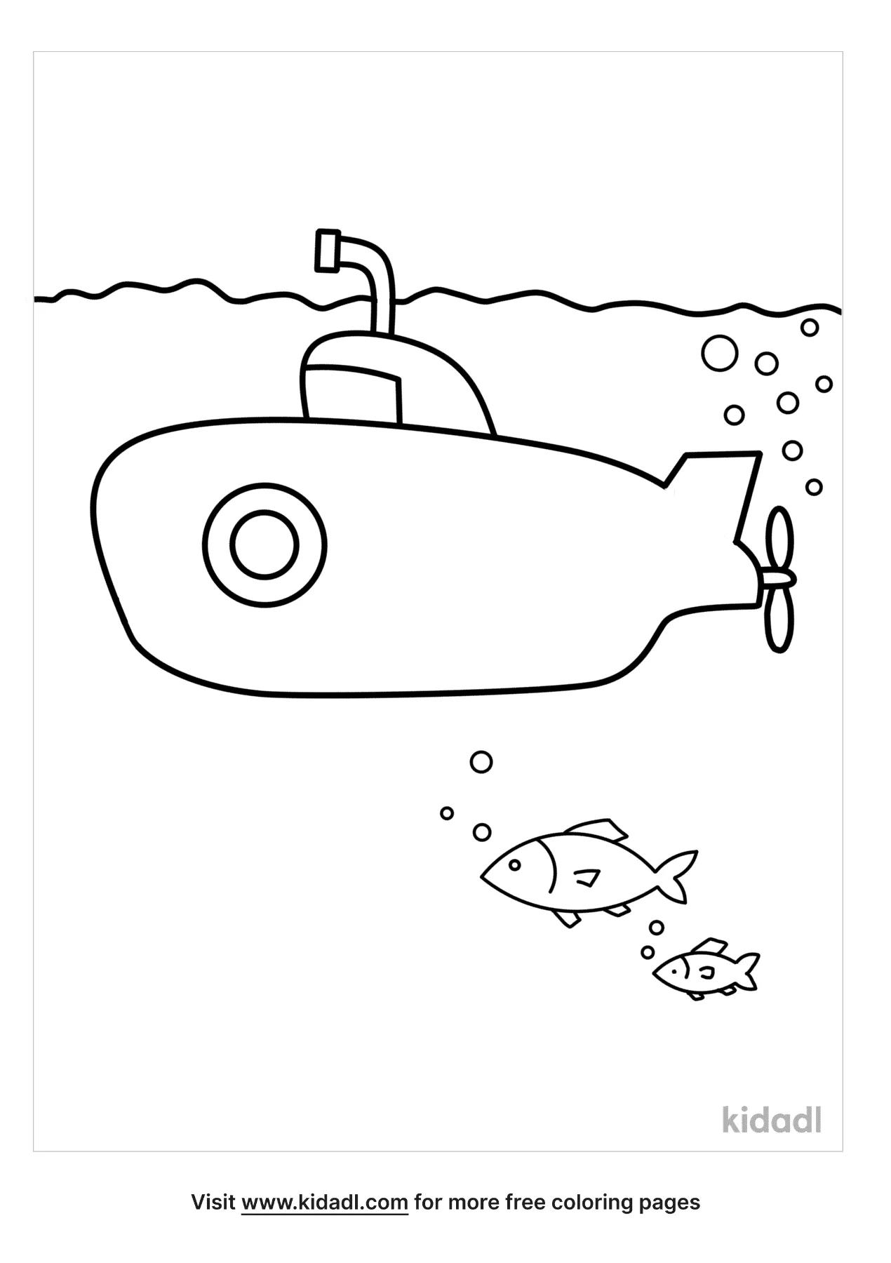 Free Submarine Coloring Page | Coloring Page Printables | Kidadl