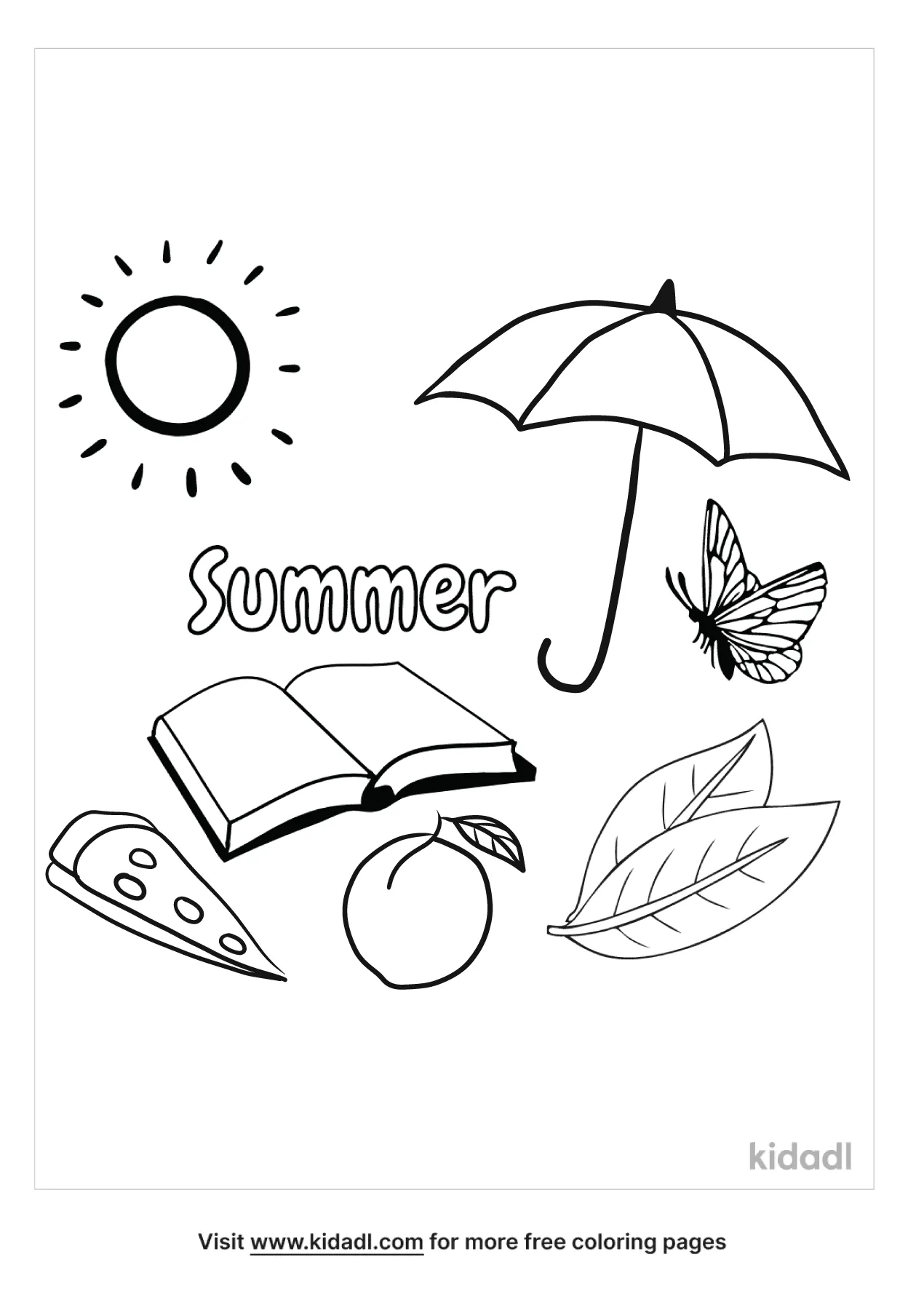 Summer Doodle Coloring Page