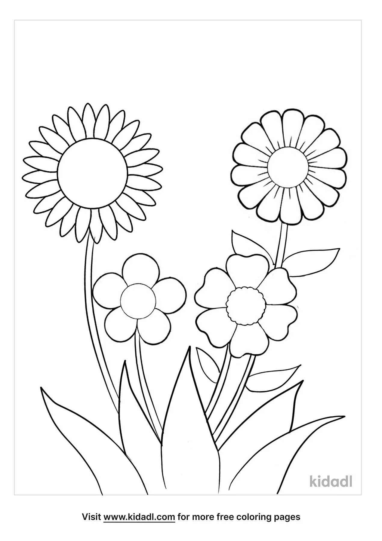 Summer Flowers Coloring Page | Free Flowers Coloring Page | Kidadl