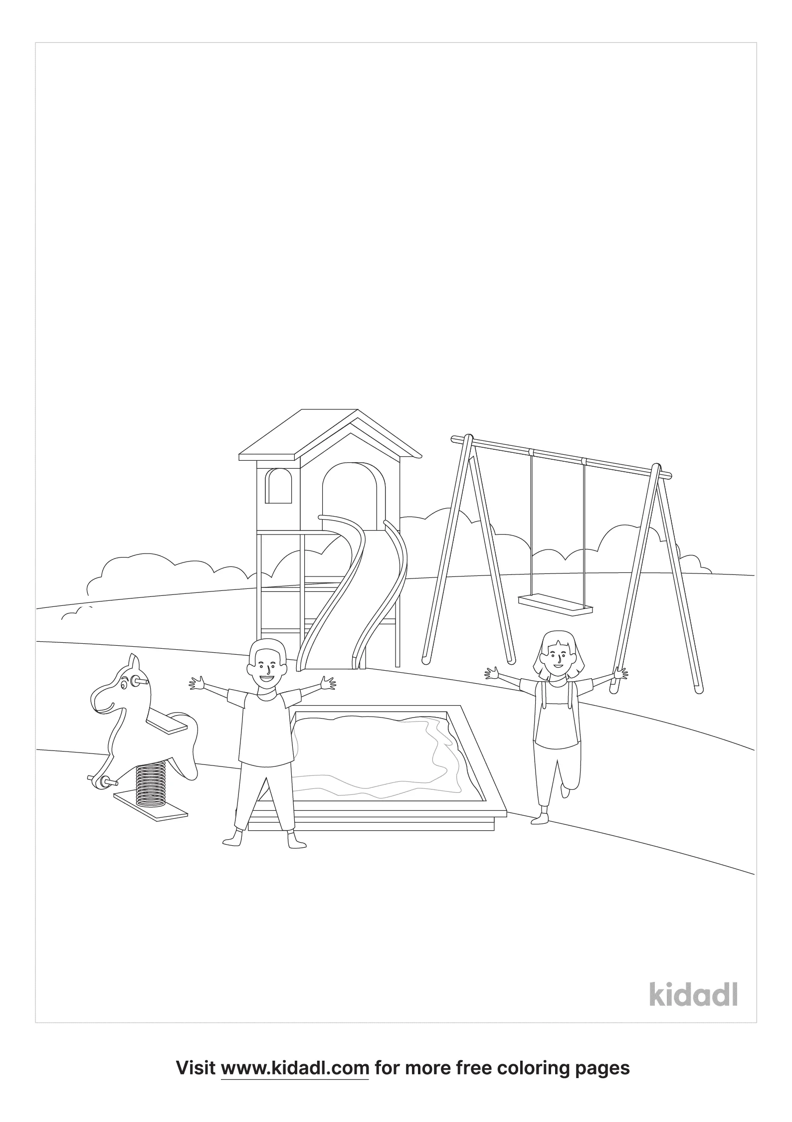 49+ fresh images Coloring Pages Swing Set : Playground Coloring Page