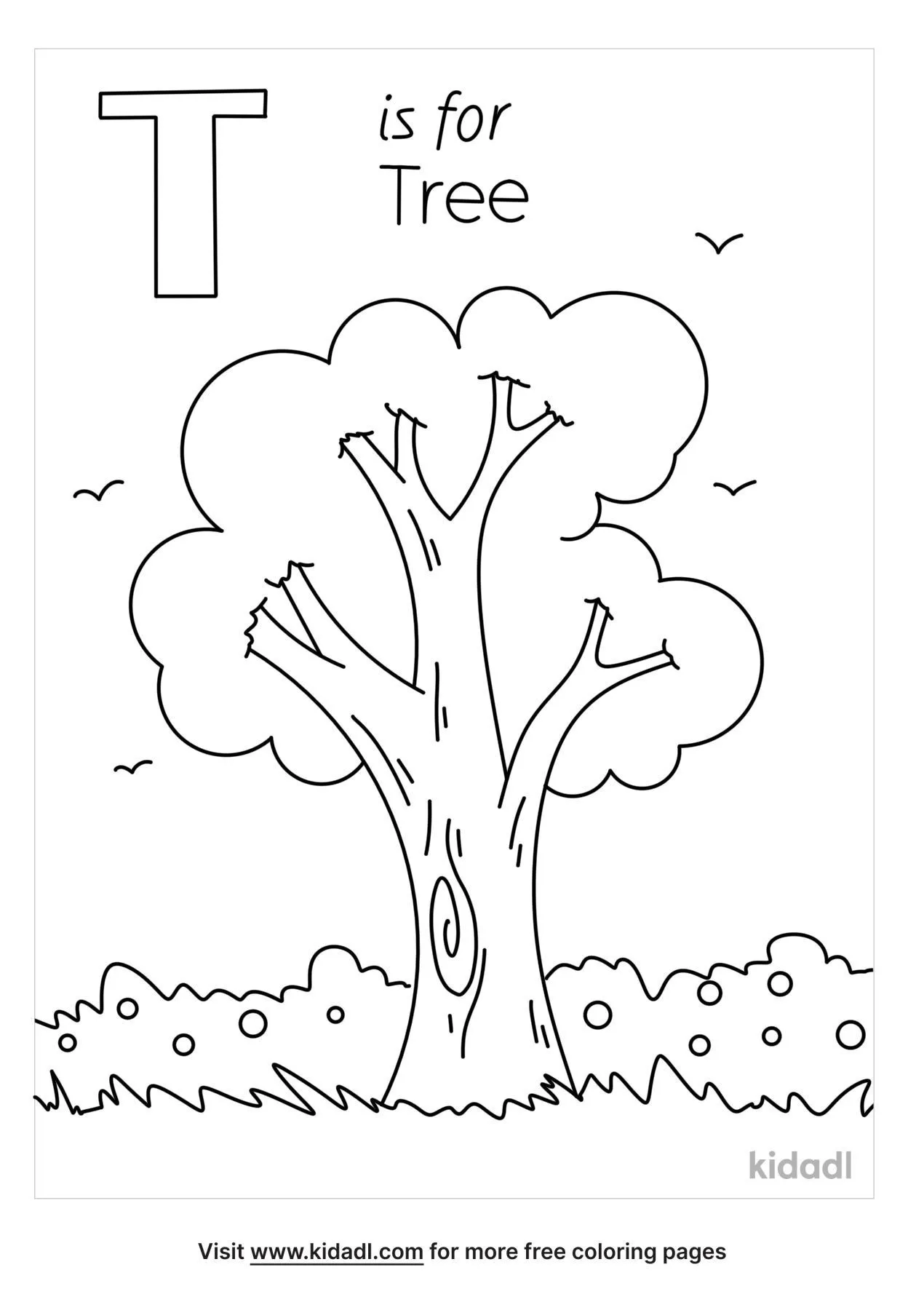 Free T For Kindergarten Coloring Page | Coloring Page Printables | Kidadl