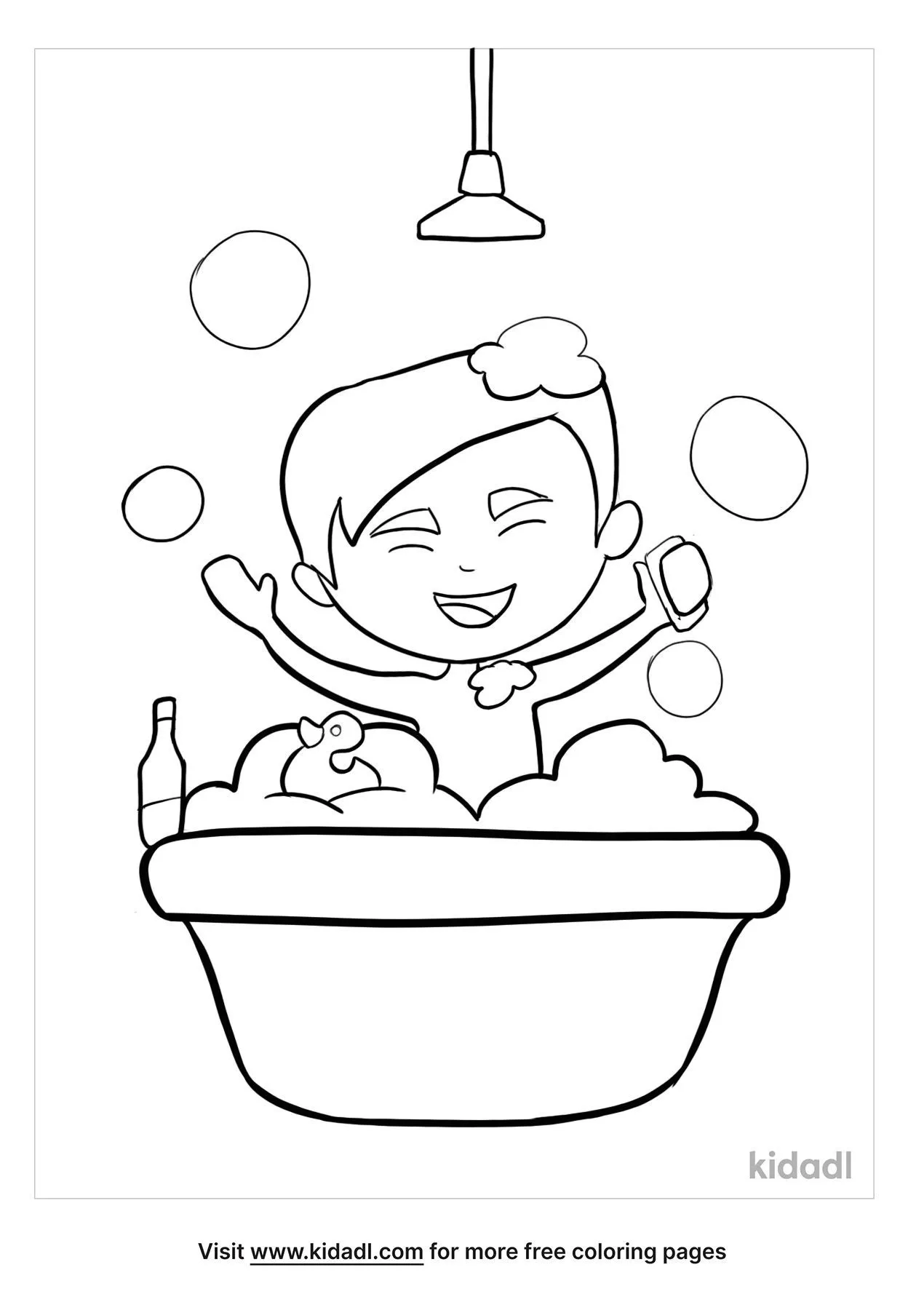 take a bath coloring page
