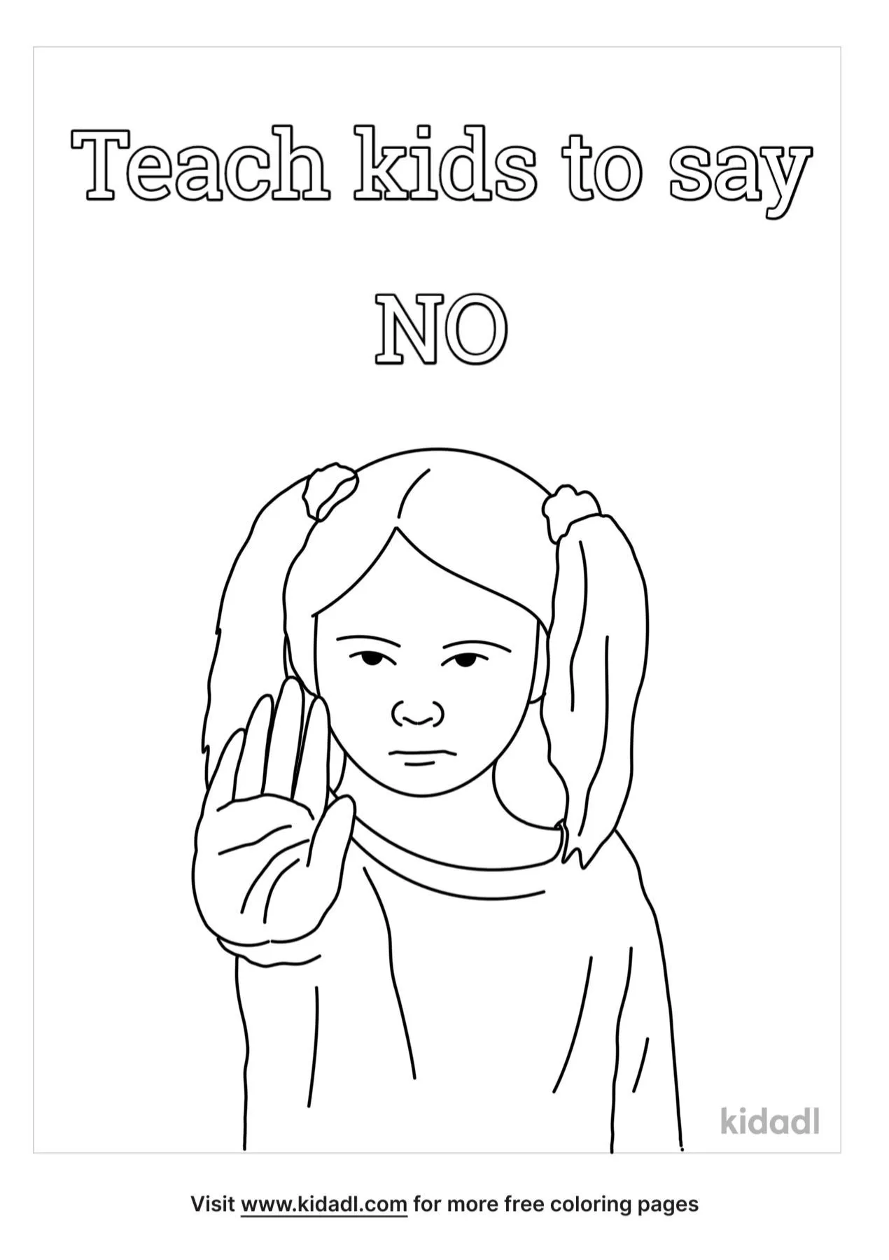 Teach Kids To Say No Coloring Page