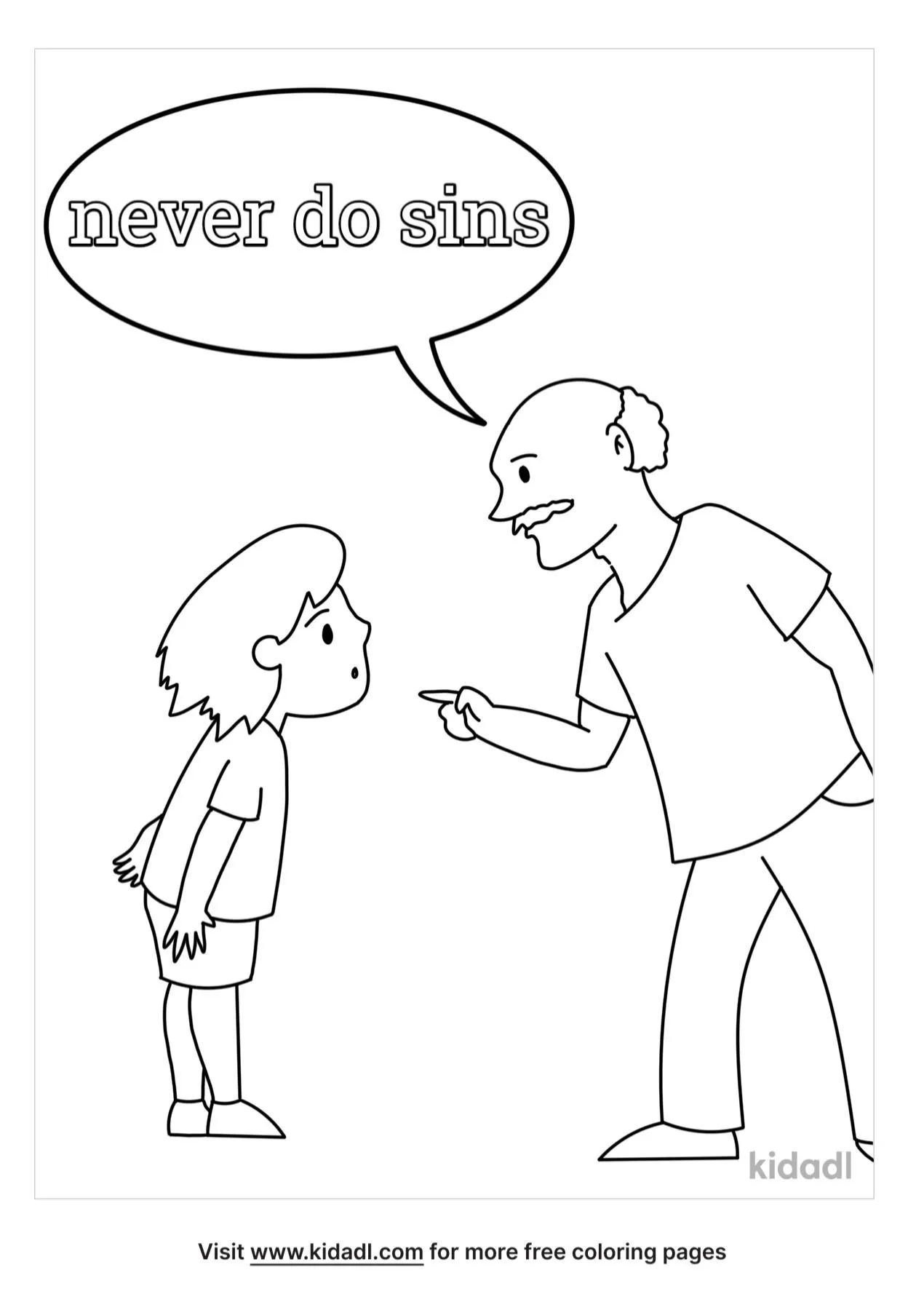 Teaching Kids About Sin Coloring Page