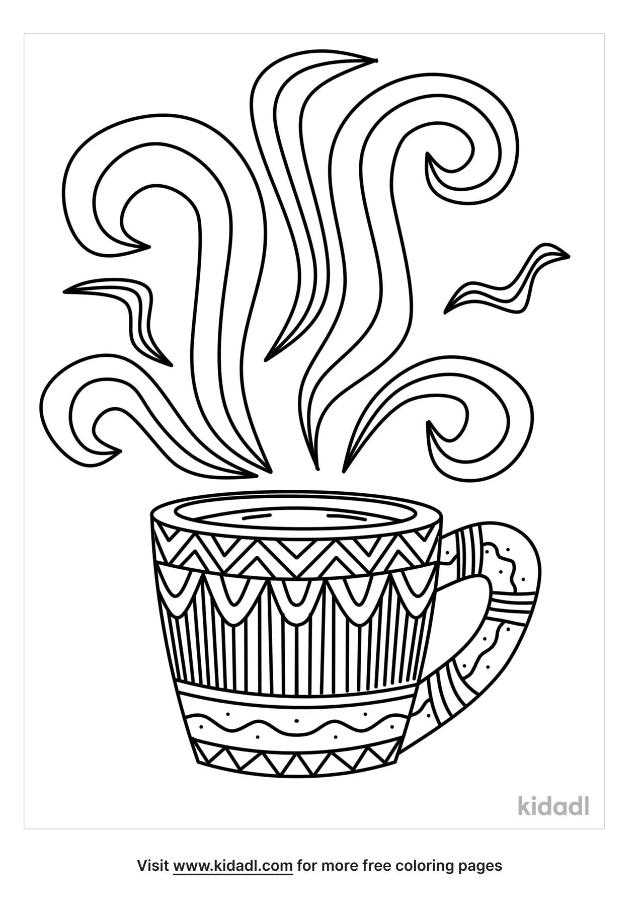 Teacup Zentangle Coloring Page