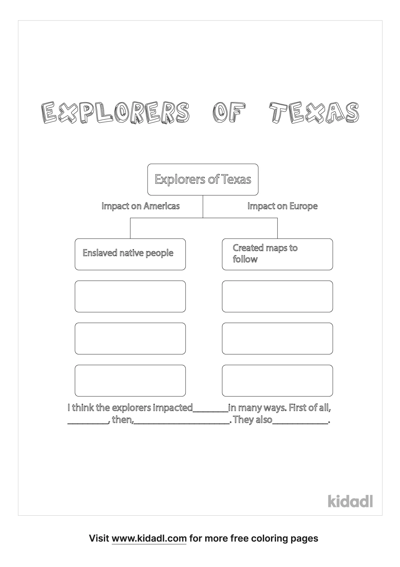 Texas Explorers Coloring Page