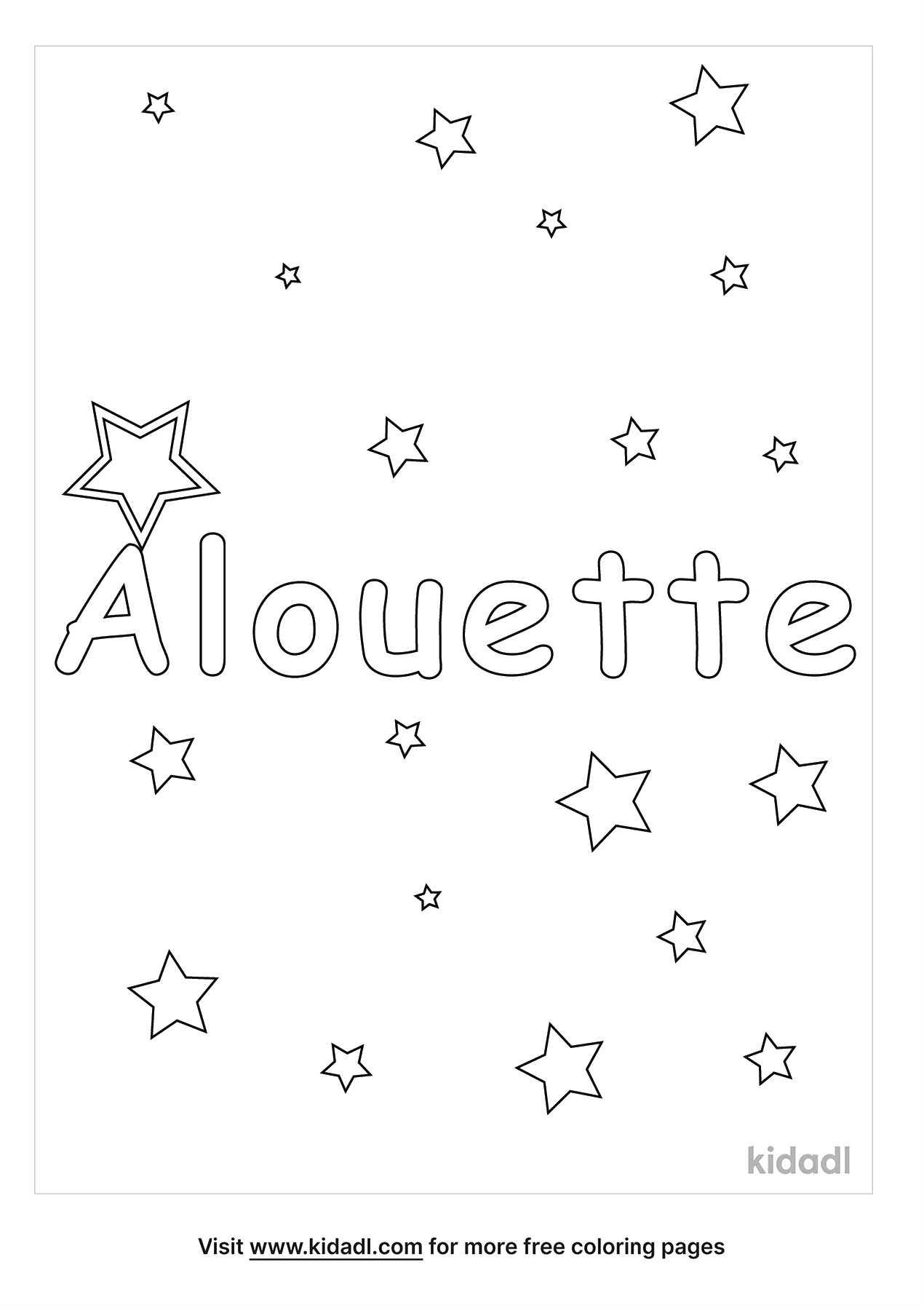The Name Alouette Coloring Page