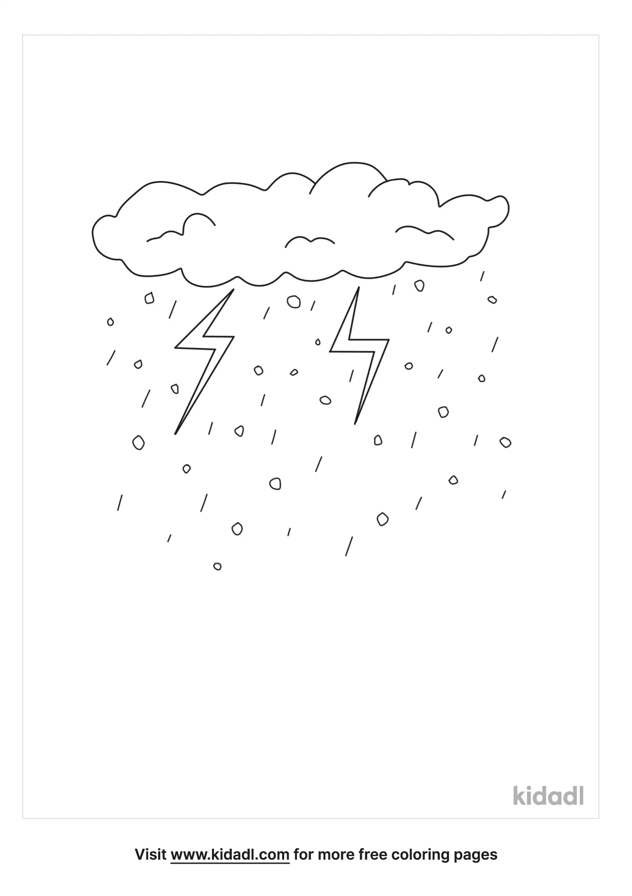 Thunder And Hail Coloring Page