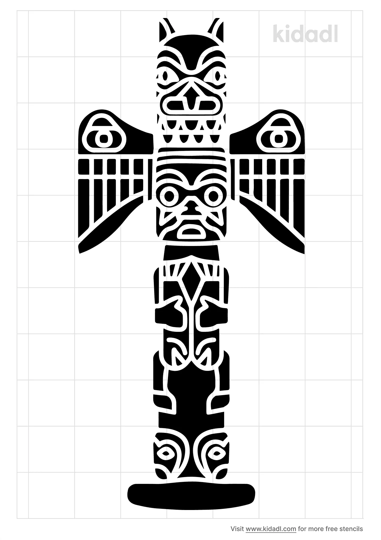 Free Totem Pole Stencil | Stencil Printables | Kidadl