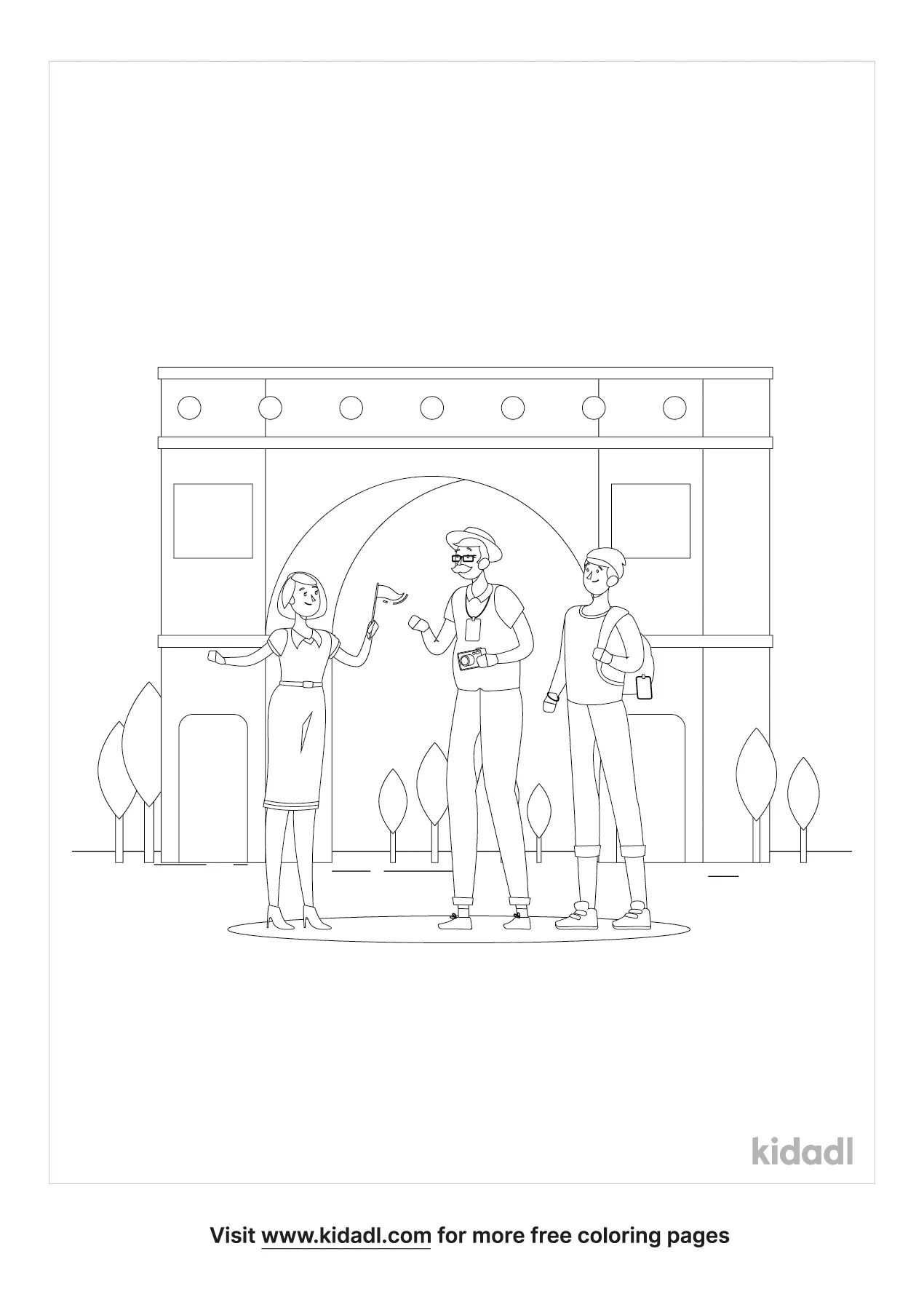 tour guide clipart coloring page free cartoons coloring page kidadl