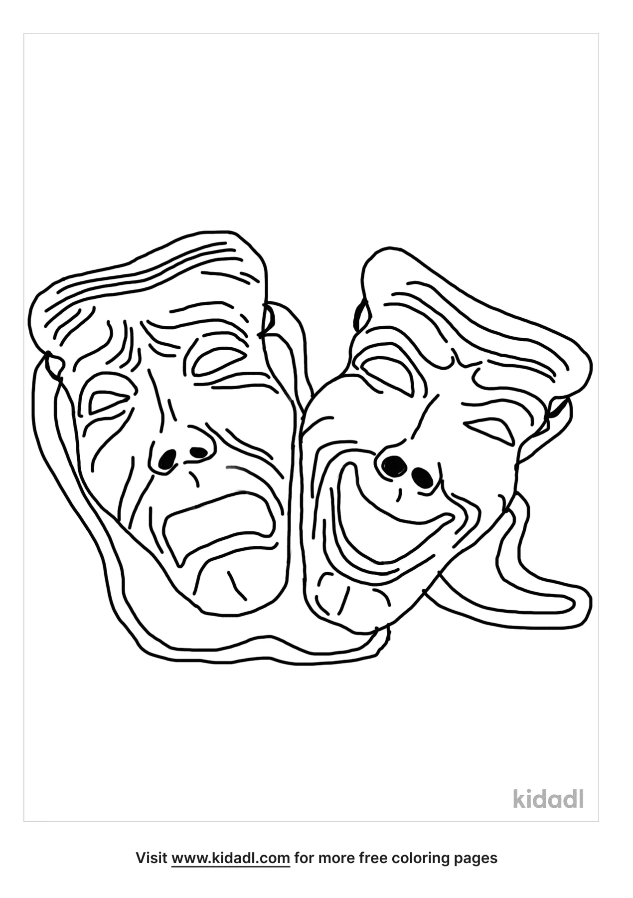 Tragedy Mask Coloring Page
