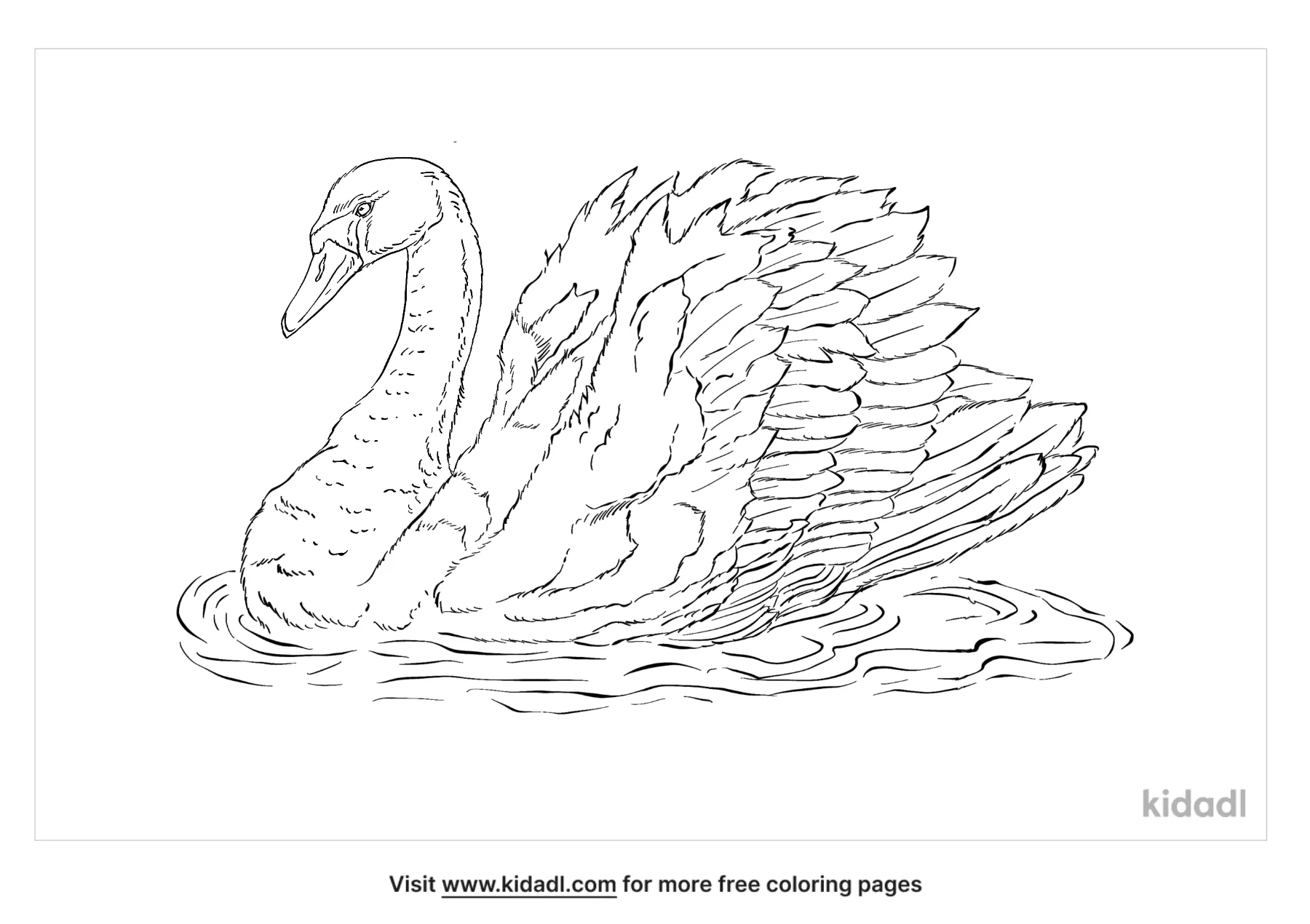 Детский рисунок лебедь